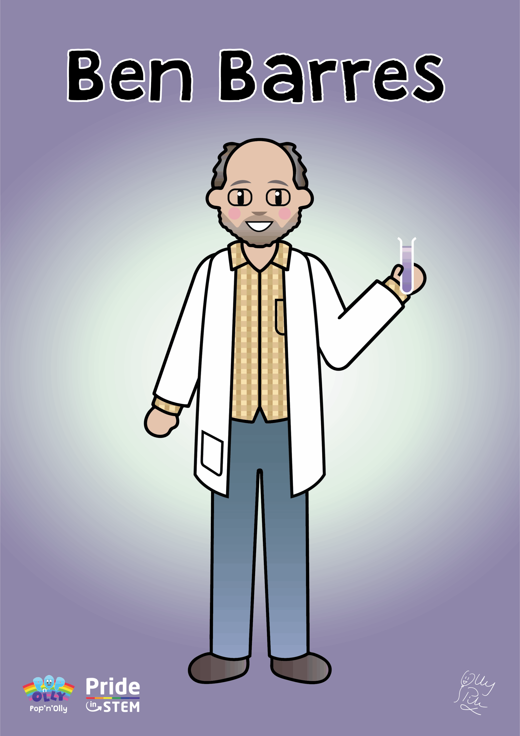 A cartoon version of scientist Ben Barres